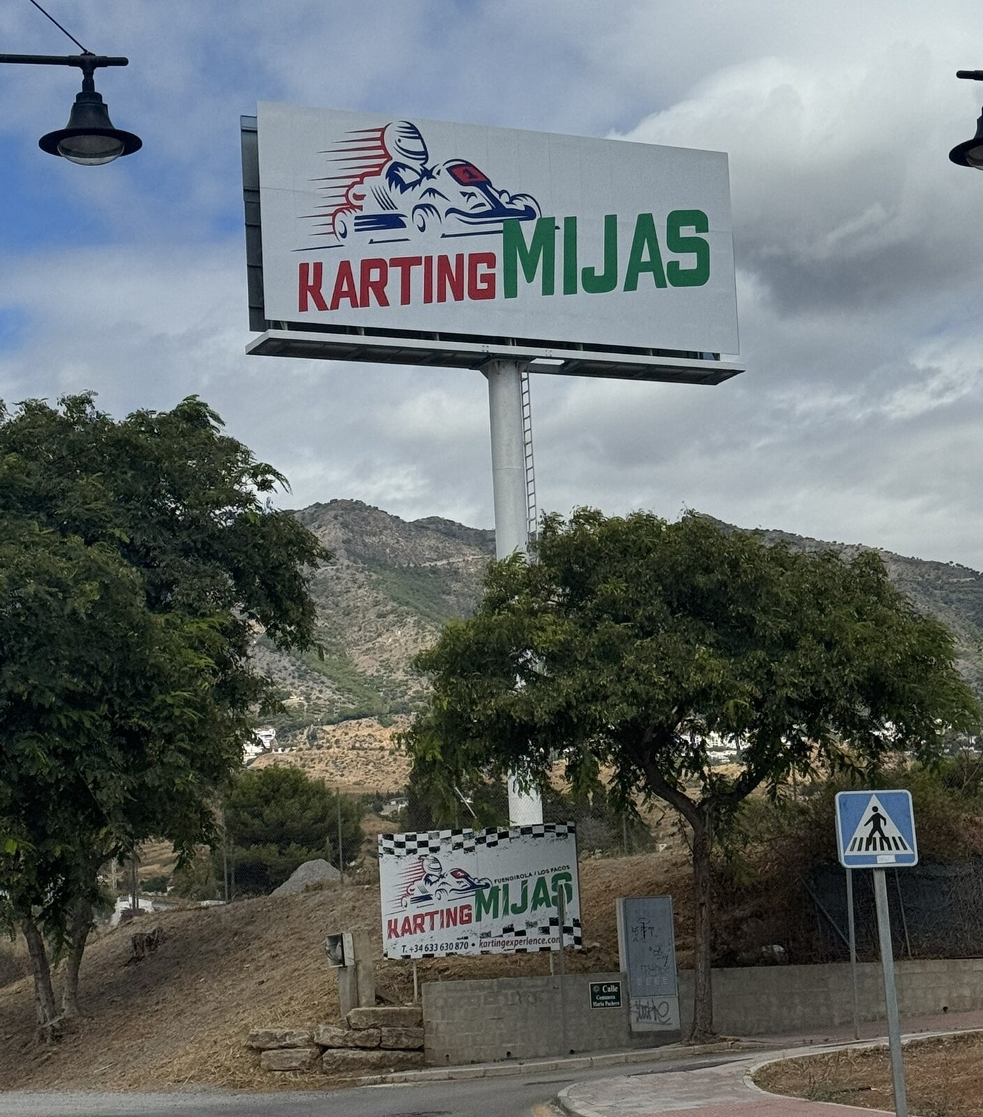 Large Karting Mijas billboard in a residential neighbourhood